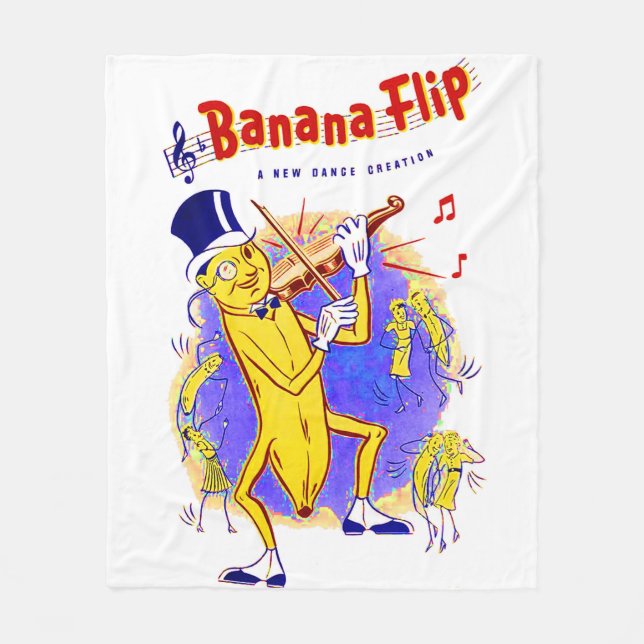 circa 1950 Banana Flip sheet music print Fleece Blanket (Front)