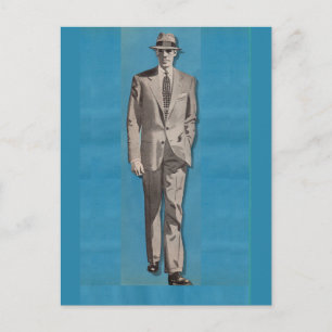 circa 1950 sharp dressed man postcard
