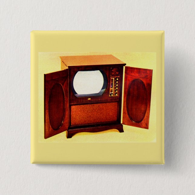 circa 1950 television set no. 1 2 inch square button (Front)