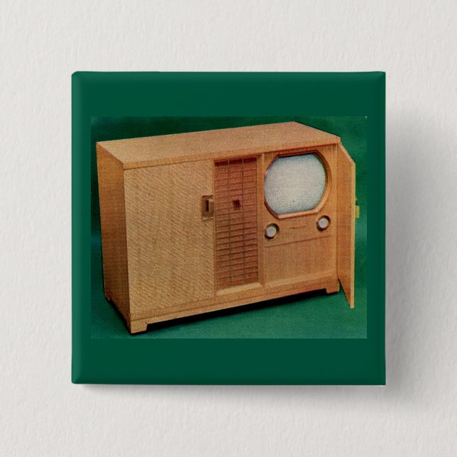 circa 1951 television set Danish modern no. 2 Inch Square Button (Front)