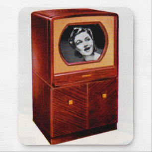 circa 1951 television set singing woman mouse pad