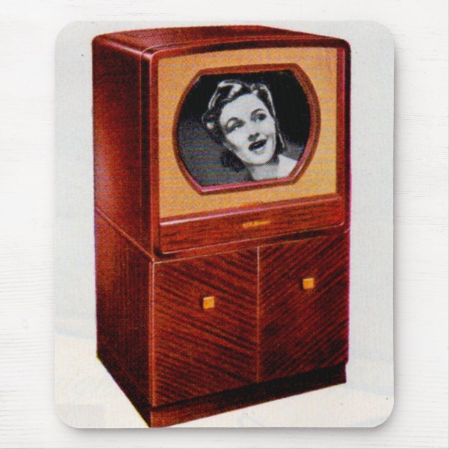 circa 1951 television set singing woman mouse pad (Front)