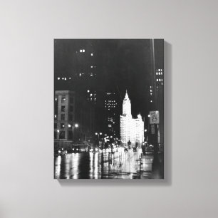 circa 1954:  A view down Michigan Avenue Canvas Print