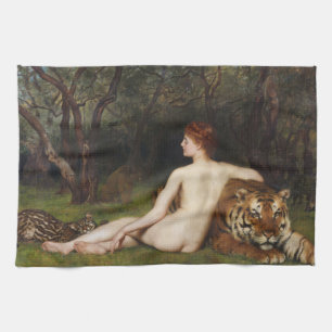 Circe (Beautiful Divine Woman) (by John Collier) Kitchen Towel