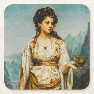 Circe by Jean Jules Bardin (1875) Square Paper Coaster