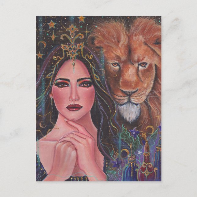 Circe goddess Stretched Canvas Print by Renee  Postcard (Front)