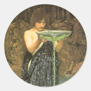 Circe Invidiosa by John William Waterhouse Classic Round Sticker