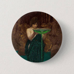Circe Invidiosa, c. 1892 by John Waterhouse 2 Inch Round Button
