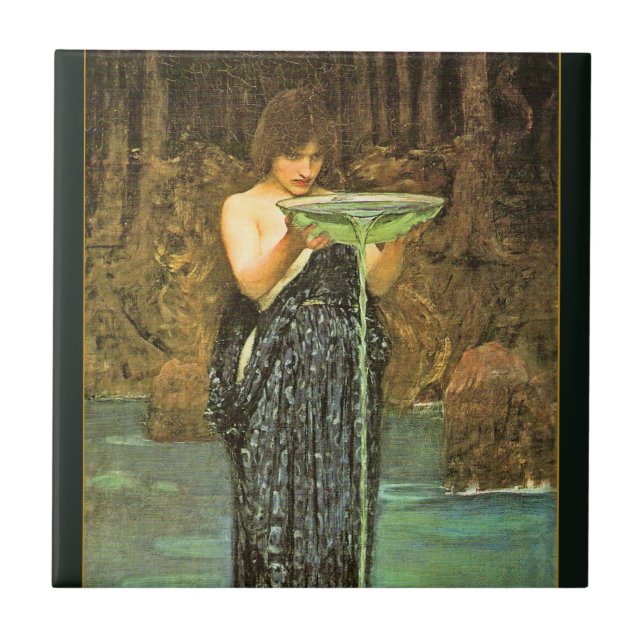 Circe Invidiosa Pre-Raphaelite Ceramic Tile (Front)