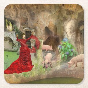 Circe na Quinta da Regaleira Square Paper Coaster