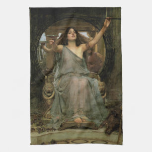 Circe Offering the Cup to Ulysses by JW Waterhouse Kitchen Towel