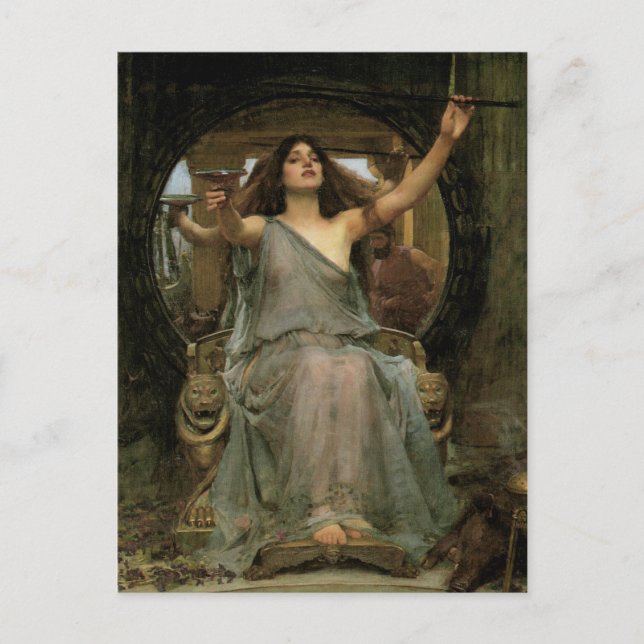 Circe Offering the Cup to Ulysses by JW Waterhouse Postcard (Front)
