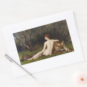 Circe (Woman With Wild Tiger) (by John Collier) Sticker