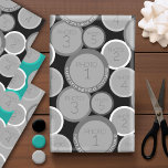 Circle 5 Photo Happy Birthday Greeting - circles Wrapping Paper Sheet<br><div class="desc">Colourful circles  -- Add 5 pictures to this cute any occasion paper. A keepsake that highlights one picture and Happy Birthday text.</div>