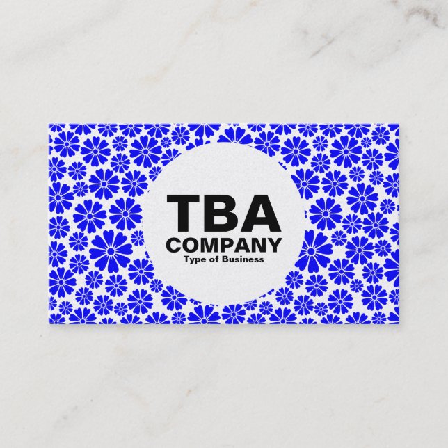 Circle - 8 Petals - Blue on (Platinum) Business Card (Front)