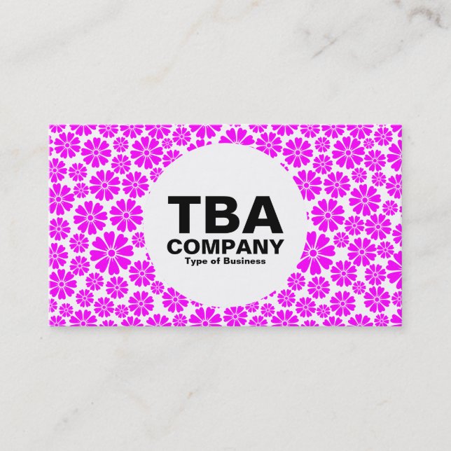 Circle - 8 Petals - Magenta on White Business Card (Front)