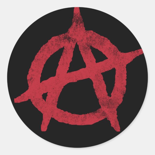 'circle a' anarchy symbol classic round sticker (Front)
