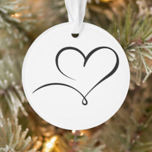 Circle Acrylic Ornament with Heart Mark Design