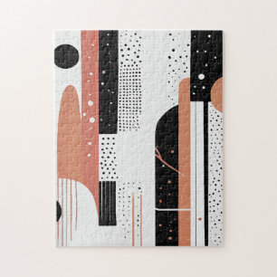 circle and abstract forms boho jigsaw puzzle