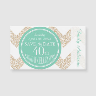 Circle and Chevron 40th Birthday Save the Date