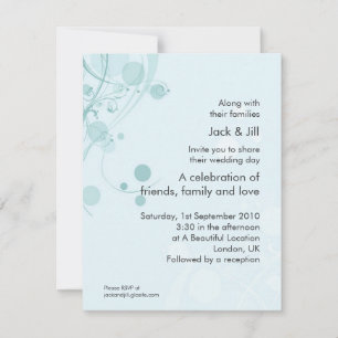 Circle and Swirl (blue) 4.25x5.25 Invitation