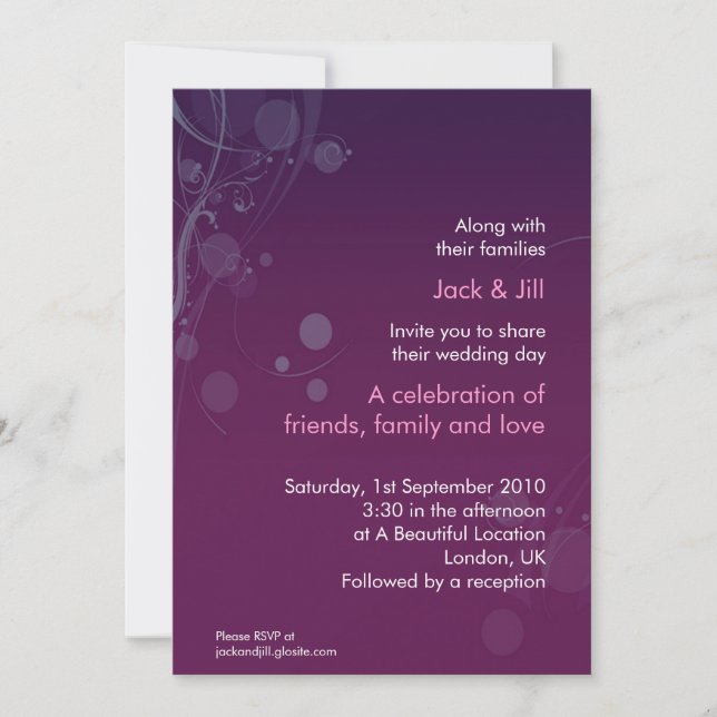 Circle and Swirl (purple) Invitation (Front)