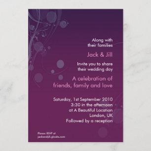 Circle and Swirl (purple) Invitation