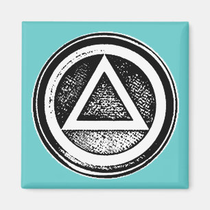 Circle and Triangle Recovery Sobriety Magnet