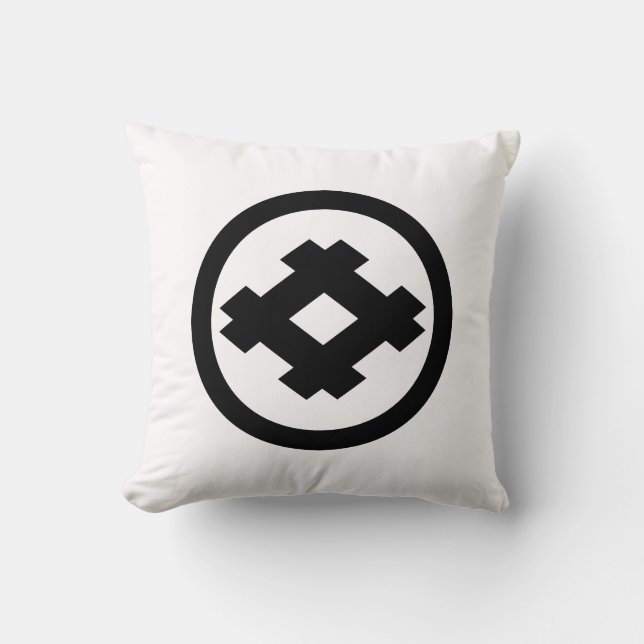 Circle around a lattice design throw pillow (Front)