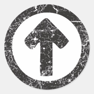 Circle Arrow Classic Round Sticker