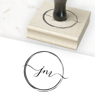  Circle-Art,Monogram, Handwriting Stamp