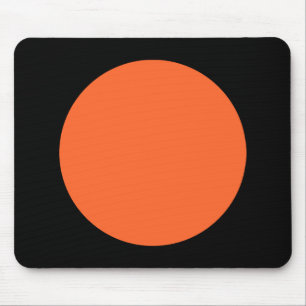 Circle - Autumn Orange with Black Mouse Pad