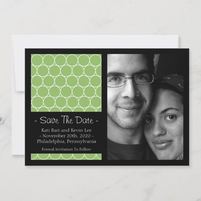 Circle Background Save The Dates (Lime Green) Date (Front)