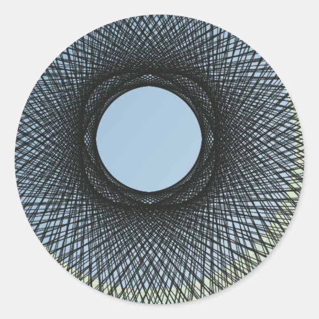 circle blend in harmonize with black abstract art classic round sticker (Front)