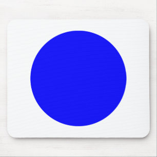 Circle - Blue with White Mouse Pad