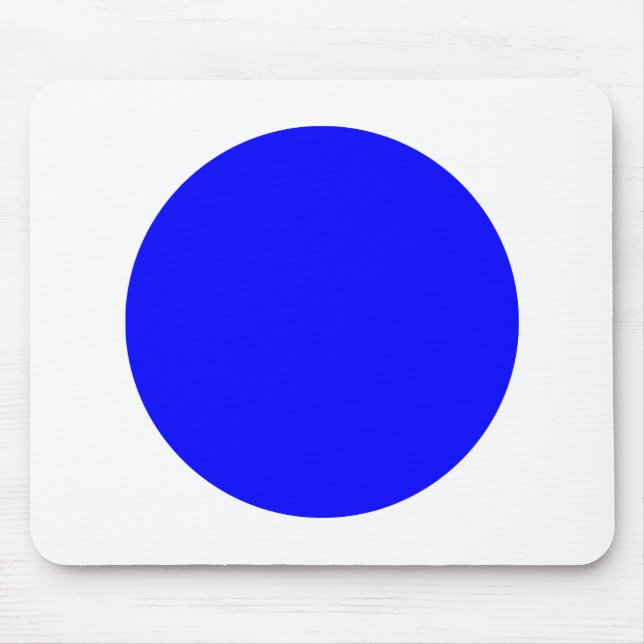 Circle - Blue with White Mouse Pad (Front)