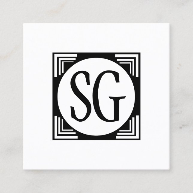 Circle Box - Initials Square Business Card (Front)