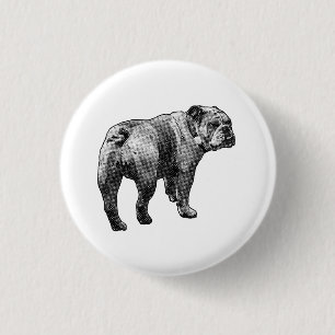 Circle Bulldog, Quiet Profile 1 Inch Round Button