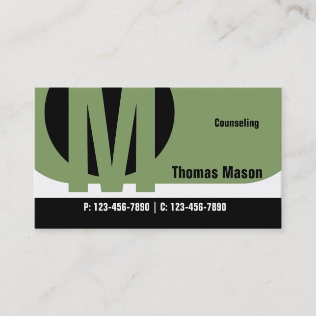 Circle Business Card/ Green Business Card (Front)