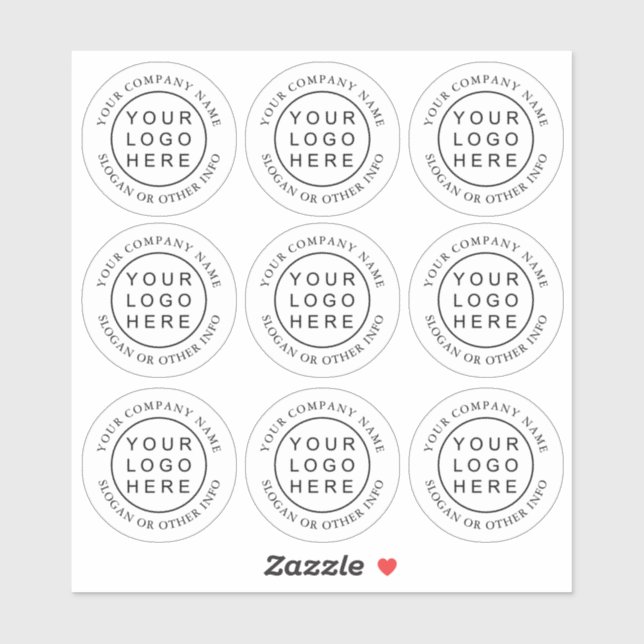 Circle Business Logo Simple Clear Sticker (Sheet)