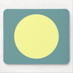 Circle - Chalk Yellow and Ocean Green Mouse Pad