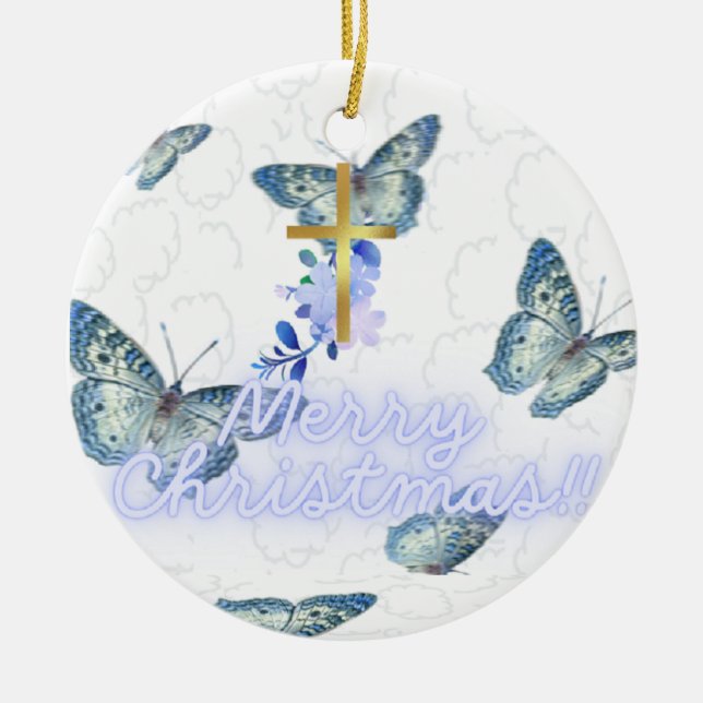 Circle Christmas Ceramic Ornament 2024 (Front)