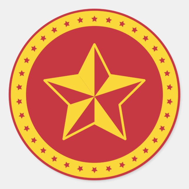 Circle Communist Red Star Sticker (Front)