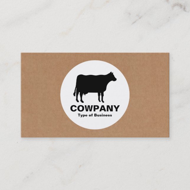 Circle - Cow - Cardboard Business Card (Front)