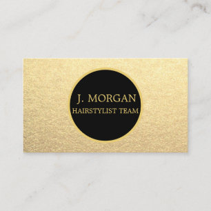 Circle custom elegant chic trendy gold and black business card