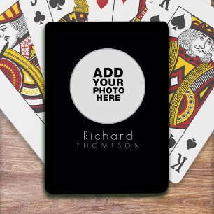 circle custom_photo black playing cards