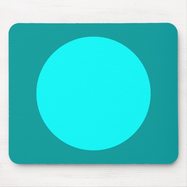 Circle - Cyan and Ocean Green Mouse Pad (Front)
