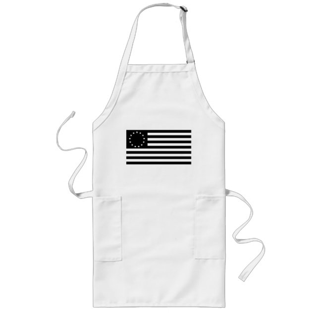 Circle Flag Civil War, Black Means No Prisoners Long Apron (Front)