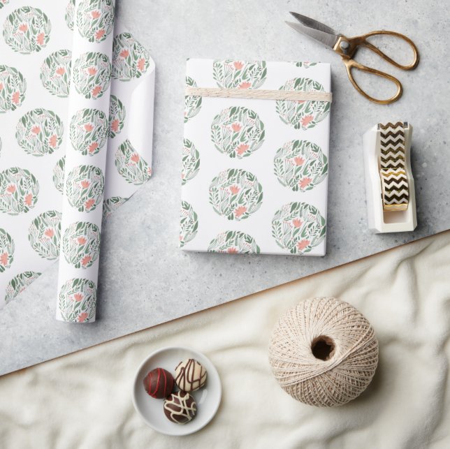 Circle Floral Mother's Day Wrapping Paper (Crafts)