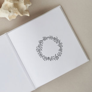 Circle Flower, Journal Frame  Rubber Stamp